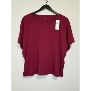 Eileen Fisher Rosby Sleep Short Sleeve Box T Shirt Organic Cotton Womens Large